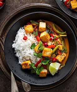 Tofu au curry rouge